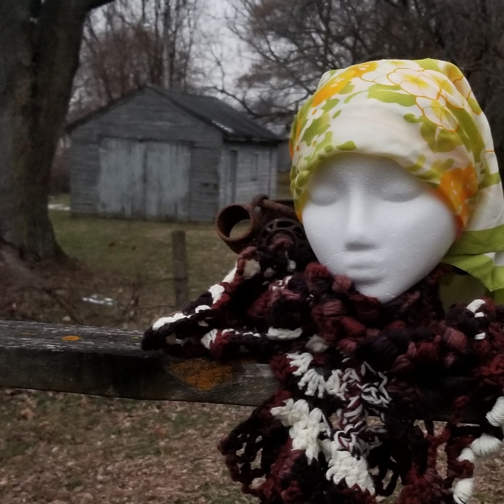 Artisan Cowl Freeform Crochet Scarf Artwear